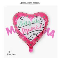 Fashion Spanish Mother's Day 18 Inch Heart-shaped Aluminum Film Balloon sku image 11