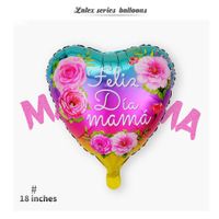 Fashion Spanish Mother's Day 18 Inch Heart-shaped Aluminum Film Balloon sku image 1