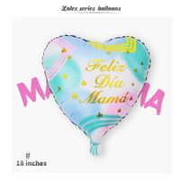Fashion Spanish Mother's Day 18 Inch Heart-shaped Aluminum Film Balloon sku image 3