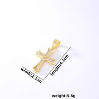 Hip-Hop Cool Style Cross Copper Plating Inlay Zircon K Gold Plated Rhodium Plated Unisex Pendant Necklace sku image 5