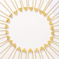 Rostfreier Stahl K Vergoldet Einfacher Stil Überzug Brief Herzform Halskette Anhänger main image 1