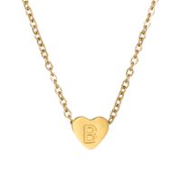 Stainless Steel K Gold Plated Simple Style Plating Letter Heart Shape Necklace Pendant sku image 1