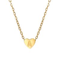 Stainless Steel K Gold Plated Simple Style Plating Letter Heart Shape Necklace Pendant main image 5