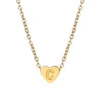 Rostfreier Stahl K Vergoldet Einfacher Stil Überzug Brief Herzform Halskette Anhänger sku image 2