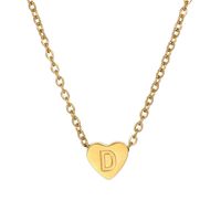 Stainless Steel K Gold Plated Simple Style Plating Letter Heart Shape Necklace Pendant sku image 3