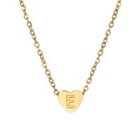 Rostfreier Stahl K Vergoldet Einfacher Stil Überzug Brief Herzform Halskette Anhänger sku image 4