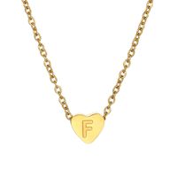Stainless Steel K Gold Plated Simple Style Plating Letter Heart Shape Necklace Pendant sku image 5