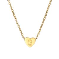 Stainless Steel K Gold Plated Simple Style Plating Letter Heart Shape Necklace Pendant sku image 6