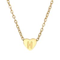 Rostfreier Stahl K Vergoldet Einfacher Stil Überzug Brief Herzform Halskette Anhänger sku image 7
