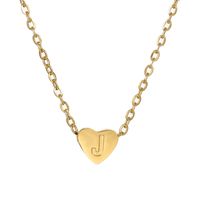 Stainless Steel K Gold Plated Simple Style Plating Letter Heart Shape Necklace Pendant sku image 8