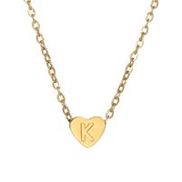 Stainless Steel K Gold Plated Simple Style Plating Letter Heart Shape Necklace Pendant sku image 9