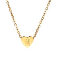 Stainless Steel K Gold Plated Simple Style Plating Letter Heart Shape Necklace Pendant sku image 11