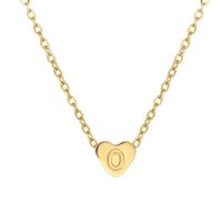 Stainless Steel K Gold Plated Simple Style Plating Letter Heart Shape Necklace Pendant sku image 12