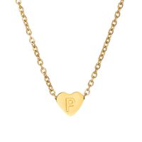 Rostfreier Stahl K Vergoldet Einfacher Stil Überzug Brief Herzform Halskette Anhänger sku image 13