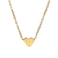 Rostfreier Stahl K Vergoldet Einfacher Stil Überzug Brief Herzform Halskette Anhänger sku image 14