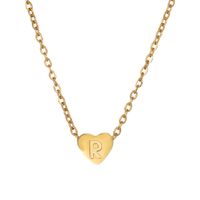 Stainless Steel K Gold Plated Simple Style Plating Letter Heart Shape Necklace Pendant sku image 15