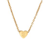 Stainless Steel K Gold Plated Simple Style Plating Letter Heart Shape Necklace Pendant sku image 16