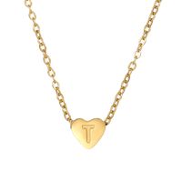Stainless Steel K Gold Plated Simple Style Plating Letter Heart Shape Necklace Pendant sku image 17