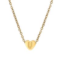 Rostfreier Stahl K Vergoldet Einfacher Stil Überzug Brief Herzform Halskette Anhänger sku image 18