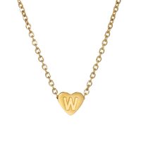 Stainless Steel K Gold Plated Simple Style Plating Letter Heart Shape Necklace Pendant sku image 20