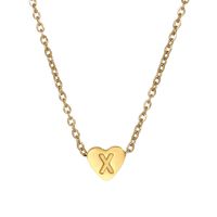 Stainless Steel K Gold Plated Simple Style Plating Letter Heart Shape Necklace Pendant sku image 21