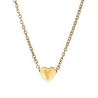 Stainless Steel K Gold Plated Simple Style Plating Letter Heart Shape Necklace Pendant sku image 22