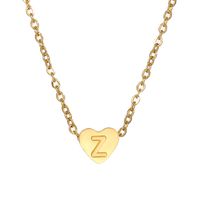Stainless Steel K Gold Plated Simple Style Plating Letter Heart Shape Necklace Pendant sku image 23