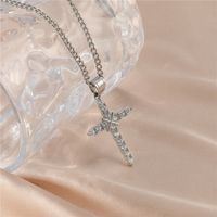 Streetwear Cross Stainless Steel Inlay Artificial Diamond Unisex Charms main image 1