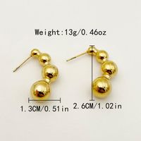1 Pair Streetwear Commute Gourd Plating 304 Stainless Steel 14K Gold Plated Ear Studs main image 2