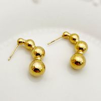 1 Pair Streetwear Commute Gourd Plating 304 Stainless Steel 14K Gold Plated Ear Studs main image 1