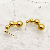 1 Pair Streetwear Commute Gourd Plating 304 Stainless Steel 14K Gold Plated Ear Studs main image 3