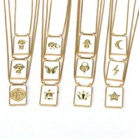 Strassenmode Tier Stern Mond Kupfer Überzug Vergoldet Halskette Mit Anhänger main image 1