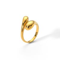 304 Stainless Steel 18K Gold Plated Solid Color Polishing Plating Chunky Irregular Open Rings Rings sku image 2
