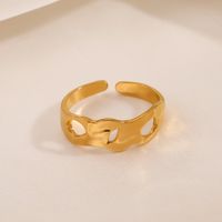 304 Stainless Steel 18K Gold Plated Vintage Style Plating Irregular Open Rings main image 5