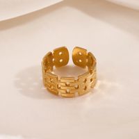 304 Stainless Steel 18K Gold Plated Vintage Style Plating Geometric Open Rings main image 5