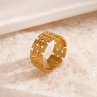 304 Stainless Steel 18K Gold Plated Vintage Style Plating Geometric Open Rings main image 2