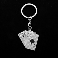 Simple Style Poker Alloy Plating Silver Plated Bag Pendant Keychain sku image 1