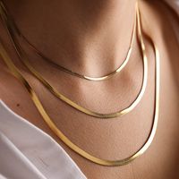 304 Stainless Steel Simple Style Streetwear Solid Color Necklace main image 1