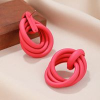 1 Pair Vacation Round Spray Paint Rubber Drop Earrings main image 10