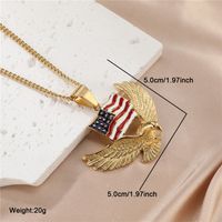 Vintage Style American Flag Stainless Steel Enamel Pendant Necklace main image 6