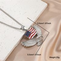 Vintage Style American Flag Stainless Steel Enamel Pendant Necklace sku image 1