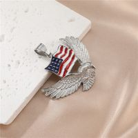 Vintage Style American Flag Stainless Steel Enamel Pendant Necklace main image 4