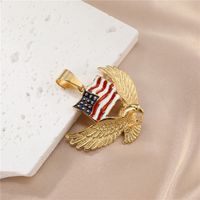 Vintage-stil Amerikanische Flagge Rostfreier Stahl Emaille Halskette Mit Anhänger main image 3