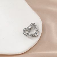 Sweet Simple Style Heart Shape Stainless Steel Hollow Out Inlay Zircon Pendant Necklace main image 4