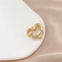 Sweet Simple Style Heart Shape Stainless Steel Hollow Out Inlay Zircon Pendant Necklace main image 3