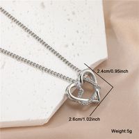 Sweet Simple Style Heart Shape Stainless Steel Hollow Out Inlay Zircon Pendant Necklace sku image 1