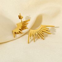 1 Pair Retro Bohemian Wings Plating 304 Stainless Steel 18K Gold Plated Ear Studs main image 5