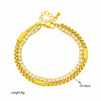 Simple Style Commute Round 304 Stainless Steel 18K Gold Plated Rhinestones Bracelets In Bulk main image 4