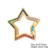 Classic Style Star Heart Shape Copper Plating Inlay Zircon 18k Gold Plated White Gold Plated Jewelry Accessories sku image 32