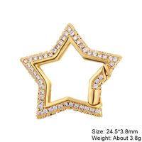 Classic Style Star Heart Shape Copper Plating Inlay Zircon 18k Gold Plated White Gold Plated Jewelry Accessories sku image 30